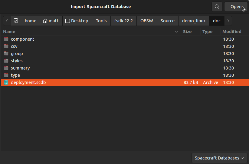 Import Spacecraft Database
