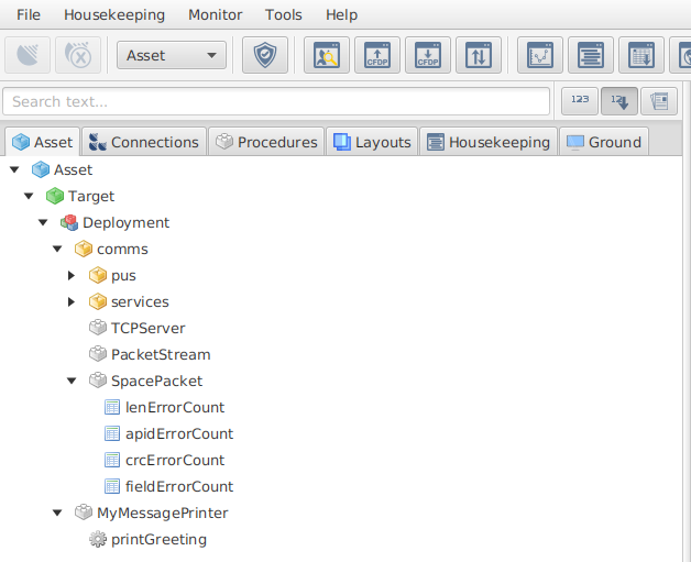 Mission explorer Asset tab