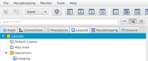 Mission explorer Layouts tab