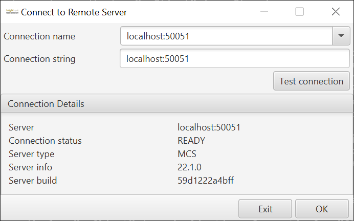 MCS client details displayed