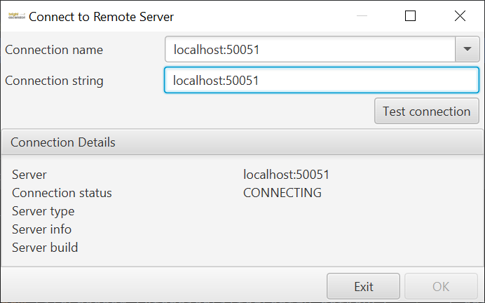 Display startup connection dialog