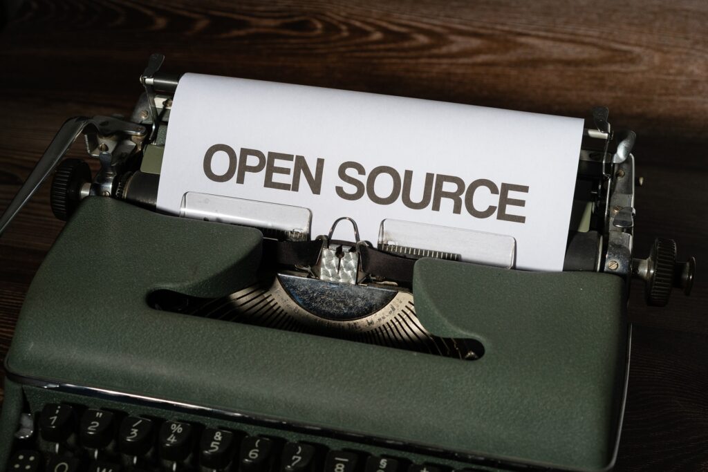 open source on typewriter